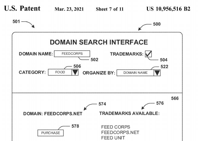 Oath (Yahoo) gets patent for integrated domain + trademark search