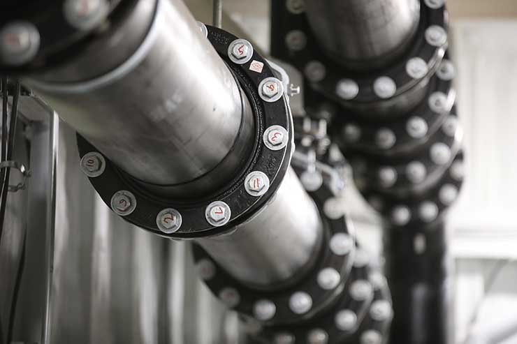 These pipes are opart of the cooling system for the Nautilus Data Technologies facility in Stockton. (Photo: Nautilus Data) 