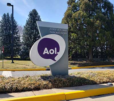The entrance to the former AOL headquarters campus in Ashburn, Virginia. (Photo: DCF)